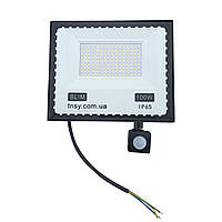 Прожектор LED 100W ULTRA Slim 220V 9000Lm 6500K IP65 с датчиком движения TNSy