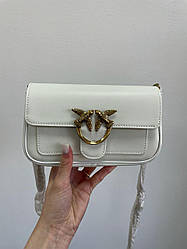 Жіноча сумка Пінко біла Pinko White Love Bag Pocket Simply Cream/Antique Gold