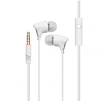 Проводные наушники с микрофоном и вакуумными амбушюрами Celebrat G3 3.5 mm 1.2 m White BM, код: 7827039