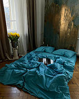 Комплект постельного белья сатин SADA Lux двуспальный бирюзовый (56485) BM, код: 8260285