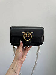 Жіноча сумка Пінко чорна Pinko  Love Bag Pocket Simply Black/Antique Gold