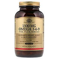 Omega 3-6-9 Solgar 1300 мг 120 гелевых капсул BM, код: 7701343
