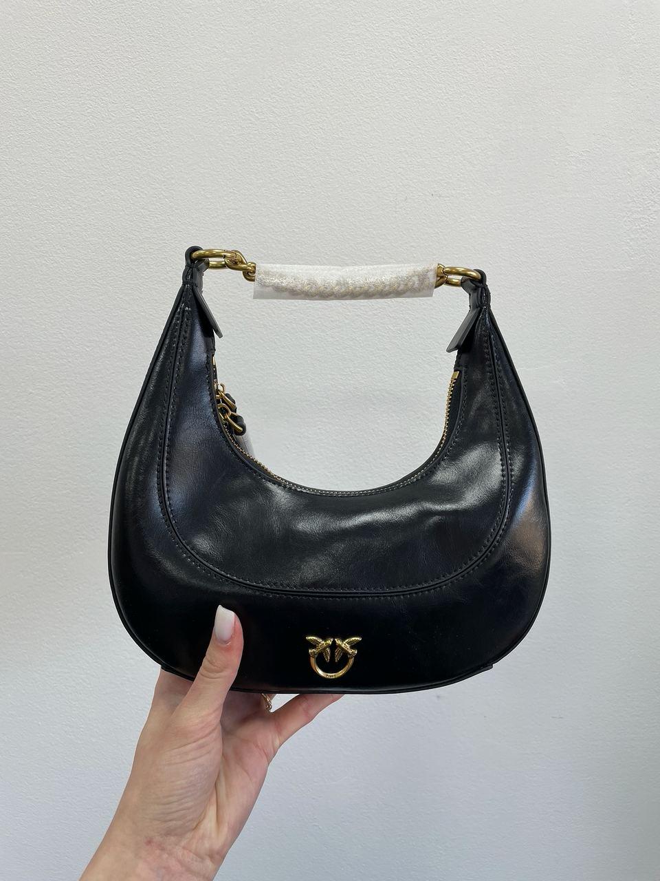 Жіноча сумка Пінко чорна Pinko Mini Brioche Bag Hobo Black