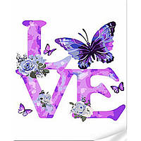 Картина за номерами Strateg ПРЕМІУМ Love and butterfly з лаком та з рівнем розміром 30х40 см (SS1061)