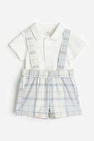 Полукомбинезон хлопковый для мальчика H&M 1059643-003 074 см (6-9 months) Серый