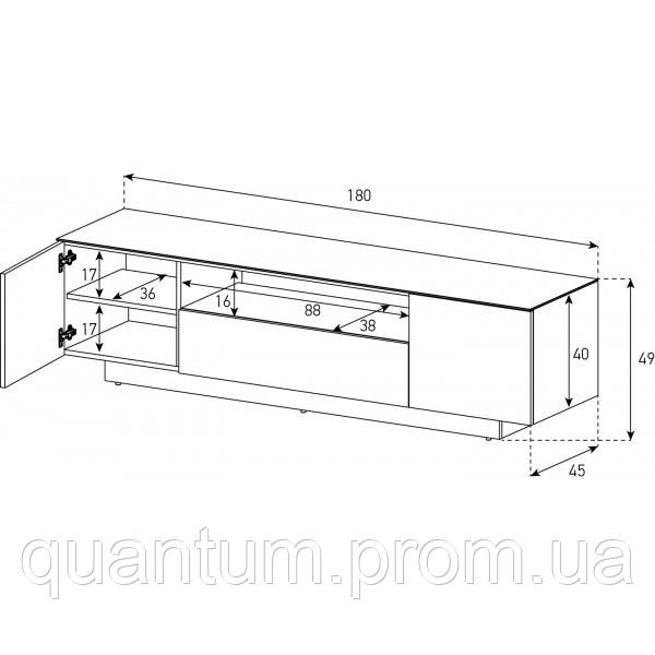 Тумба под телевизор Sonorous LBA 1840-GWHT Черный QT, код: 352757 - фото 2 - id-p2174790229