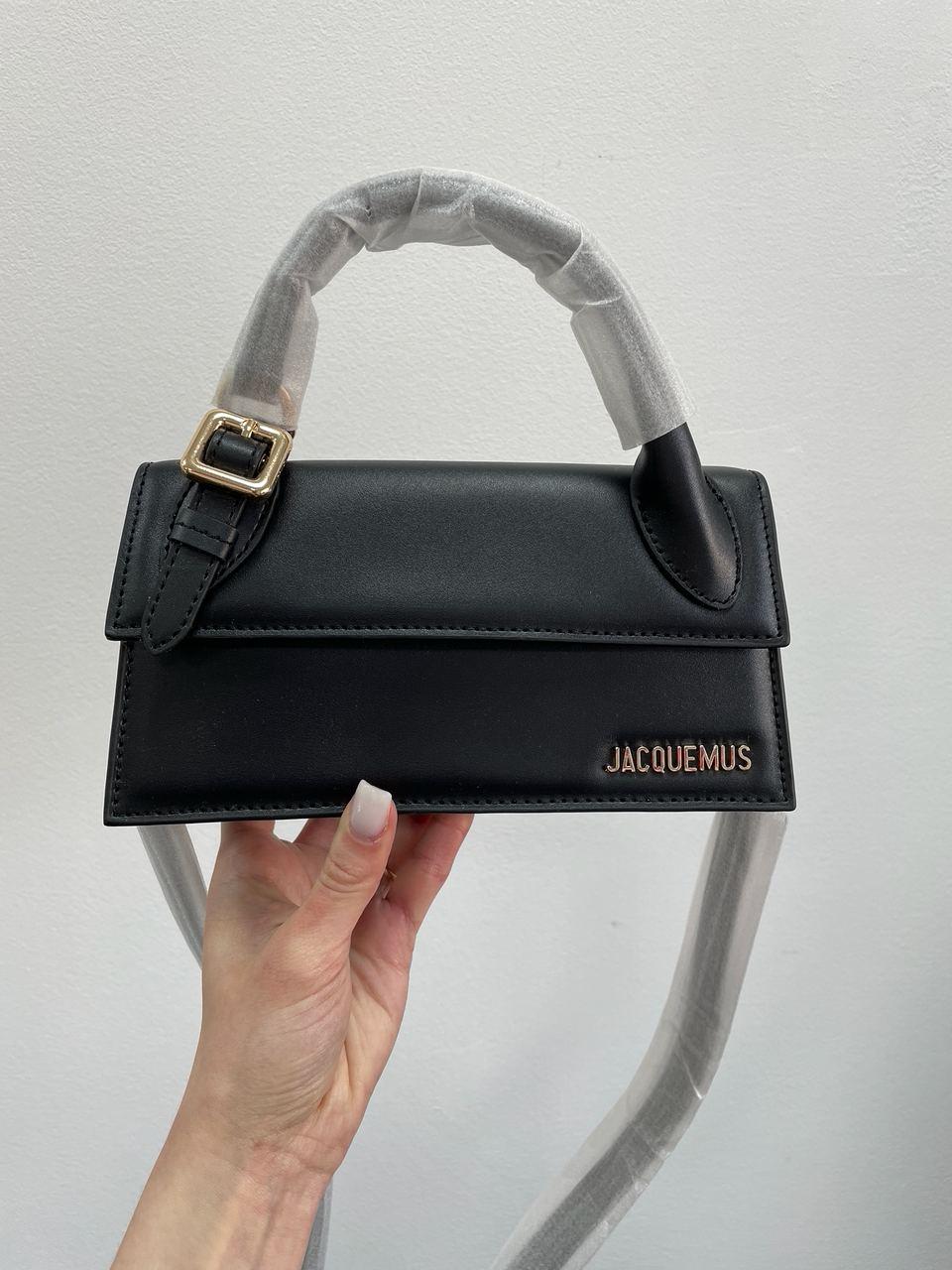 Жіноча сумка Жакмюс чорна Jacquemus Le Chiquito Long Boucle Black