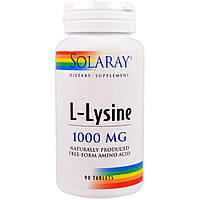 Лизин Solaray 1000 мг 90 таблеток (20060) QT, код: 1535583