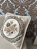 Наволочки гобелен із велюром на замку розмір 50х50, фото 3