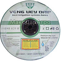 Капельная лента для полива Veng Wey Drip (Корея) 8 mil через 10 см, 500 м, 1,4 л/ч эмиттерная