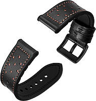 Ремешок кожаный универсальный для смарт-часов BeWatch dot 22 мм Black (1240101) DH, код: 8344963