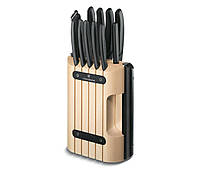 Набор кухонных ножей и подставки Victorinox Swiss Classic Cutlery Block 12 предметов Черные ( UL, код: 1709183