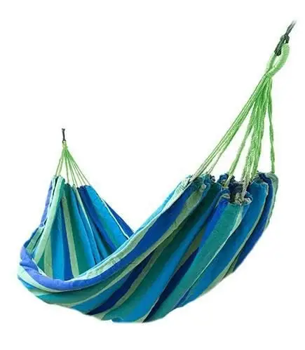 Подвійний садовий гамак 150 x 200 см синьо-зелений, фото 1