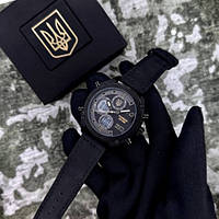 Тактические мужские наручные часы Patriot 017BKLTBN Тризуб золото, противоударные часы в классическом стиле Черно-белый