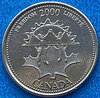 Монета Канады 25 центов 2000 г. Свобода