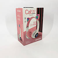 Навушники з вухами кота Cat VZV 23M, Навушники для дітей бездротові, Bluetooth навушники з HE-289 котячими вушками
