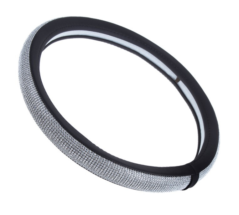 Чохол на руль VLOD-BRLT85 BK M чорна/БО/стразі, фото 1