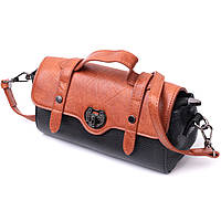 Жіноча сумка у вінтажному стилі з натуральної шкіри Vintage 22349 Чорна DH, код: 8374546