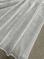 Тюль льон однотонний, фактурний, молочний