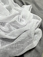 Тюль льон однотонний із виразною фактурою білий