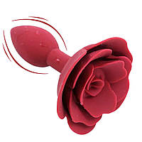 Силіконова анальна пробка Rose Red We Love UL, код: 8188521