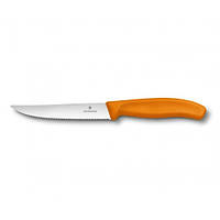 Кухонный нож Victorinox SwissClassic Gourmet для стейка и пиццы 120 мм Оранжевый (6.7936.12L9 QT, код: 376811