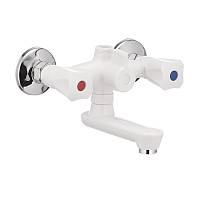 Змішувач для ванни PLAMIX Omega-142 білий (без шланга та лійки) (PM0021) UL, код: 2357304