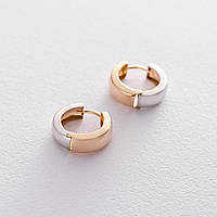 Золотые серьги - кольца без камней с05275 Оникс NB, код: 7740818