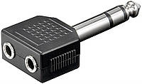 Перехідник аудіо Goobay Jack 3.5mm 3pin-6.3mm F M 2x1 адаптер Stereo Y-Form чорний (75.01.110 GG, код: 7454978