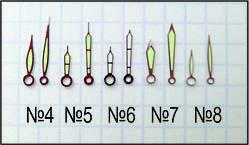 Стрілки для годинника Ракета. Стрілки для наручних часів. Деталі для годинника. Запчастини для годинника.
