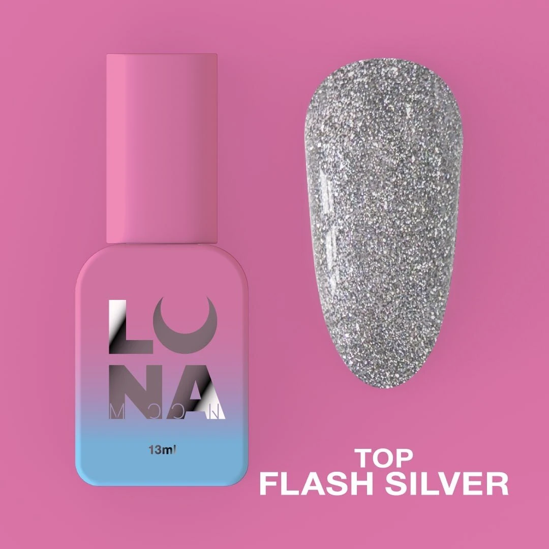 Luna Топ для гель-лаку Top Flash Silver, 13ml