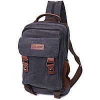 Текстильный рюкзак с уплотненной спинкой и отделением для планшета Vintage 22168 Черный QT, код: 8323963