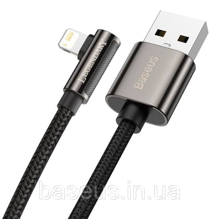 Кабель для Айфон Baseus Legend Series Elbow Fast Charging Data Cable USB to iP 2.4A 1m Black