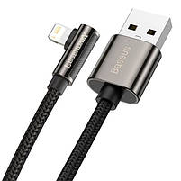 Кабель для Айфон Baseus Legend Series Elbow Fast Charging Data Cable USB to iP 2.4A 2m Black, фото 3