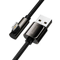 Кабель для Айфон Baseus Legend Series Elbow Fast Charging Data Cable USB to iP 2.4A 2m Black, фото 6