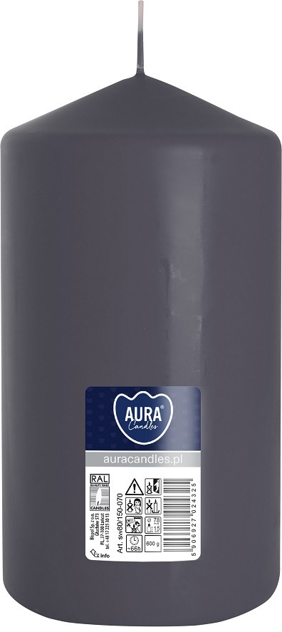 Свічка циліндр сіра 15 см (sw80/150-070)