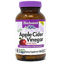 Яблочный уксус Apple cider vinegar Bluebonnet Nutrition 120 вегетарианских капсул GG, код: 7674799