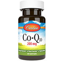 Коэнзим Carlson Labs CoQ10 200 mg 30 Soft Gels GG, код: 7955657