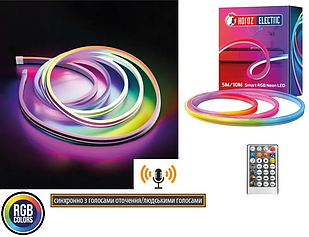 Світлодіодна неонова RGB Smart LED стрічка DIGITAL-5 220 V 6х16 мм IP65 (5 метрів) HOROZ ELECTRIC 10w/м