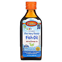 Риб'ячий жир для дітей 800 мг, Fish Oil, Carlson Labs, норвезький, апельсин, 200 мл (CAR-01653)