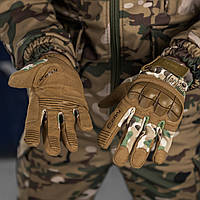 Перчатки тактические Mechanix M-Pact 3 с косточками мультикам BKA, штурмовые варежки механикс для военных ВСУ