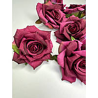 Головка троянди бордово-фіолетова, 9 см