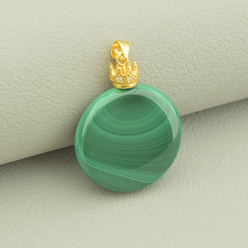 Кулон Малахіт 28х22м.(позолота 18к (лимонна)), фото 1