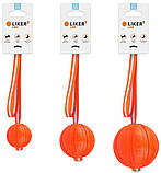 Лайкер Лайн Collar Liker Line м'яч-іграшка на кордовій стрічці для собак, діаметр м'яча 9 см, довжина стрічки 35 см, фото 3