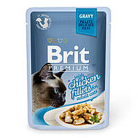 Влажный корм Brit Premium Cat Chicken Fillets Gravy pouch для кошек (филе курицы в соусе) 85 NX, код: 7568026
