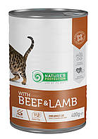 Корм Nature's Protection with Beef Lamb вологий з яловичиною та ягням для дорослих котів 400 NX, код: 8451989