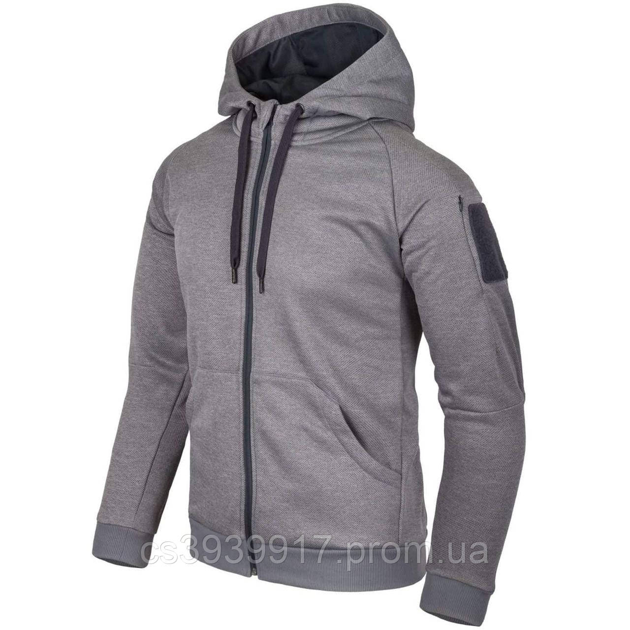 Тактична кофта Helikon-Tex Urban Hoodie (FullZip)-Grey Melange, міський сірий худі на змійці з капюшоном для військових