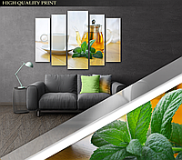 Модульна картина Poster-land у вітальню спальню Чай з зеленої м'ятою Art-382_5 ( 80х118см ) NX, код: 6502048