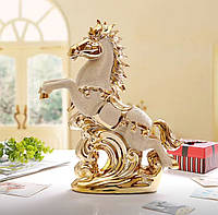 Керамическая настольное изысканное украшение для дома статуэтка в виде лошади