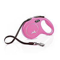 Поводок рулетка для собак Flexi New Classic М 5 м до 25 кг розовый NX, код: 7721999
